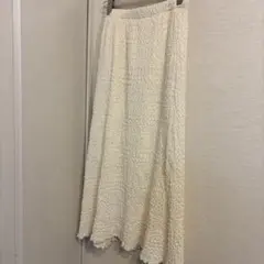 オフホワイト ロングスカート フリーサイズ