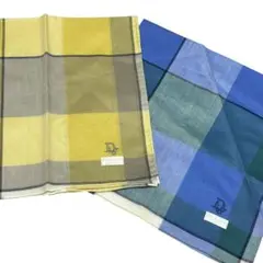 新品　Christian Dior ハンカチ　チェック　2つセット