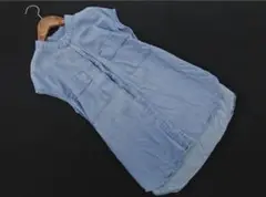 ナノユニバース デニム調 ノースリーブ シャツ size36/サックス