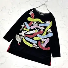 【美品】 アルベロベロ オレボレブラ カットソー 七分袖 ビジュー