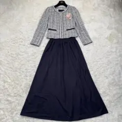 極美品✨アンタイトル ツイード ノーカラー セットアップ スカート Sサイズ