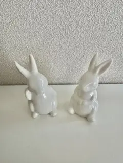 陶器 ウサギ オーナメント 2体セット