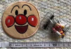 アンパンマン 刺繍ワッペン、キーホルダー2点セット