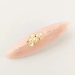 ピンクマーブルヘアクリップ