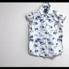 ★ヘリーハンセン 柄シャツ ショートスリーブ ホワイト ヤシの木 L