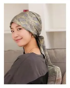 ケア帽子　スカーフタイプ　ペイズリー