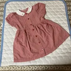 MIKI HOUSE 赤いチェック柄 ワンピース　丈50cm