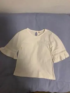 フレアスリーブTシャツ　白　130 半袖