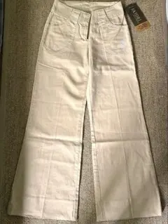 【値下げ】SATORI MOVEMENTベージュワイドレッグ チノパンヘンプXS