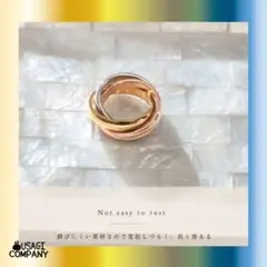 3連ステンレスシルバーリング　サージカルステンレス　シルバー　トリニティ　送料込