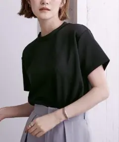 ユアーズ　ボンディング　クロップド　プチハイネック　tシャツ
