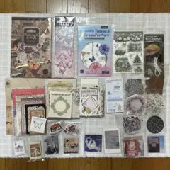 コラージュ素材　まとめ売り　大量　3000枚+新品5点セット
