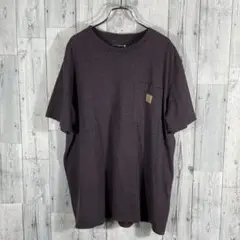 CARHARTT パープル クルーネック Tシャツ ポケット付き