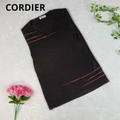 美品　CORDIER コルディア プリーツベスト 40 L 茶　ベスト　トップス