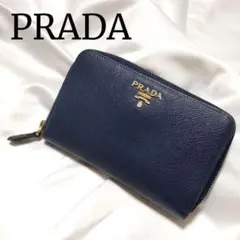 ✴️人気✴️ プラダ ラウンダーファスナー 長財布 サフィアーノレザー ブルー