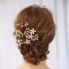 ❀ヘアアクセサリー❀ローズゴールド ヘッドドレス 髪飾りウェディグ
アクセサリー