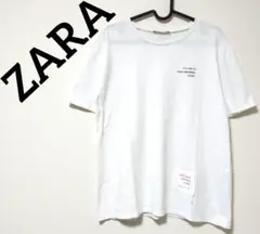 ZARAザラ ホワイト 半袖 Tシャツ プリント入りMサイズ