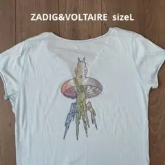 ZADIG&VOLTAIREザディグエヴォルテールのラインストーンの半袖Tシャツ