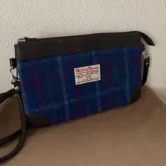 Harris Tweed チェック柄サコッシュ、ショルダーバッグ