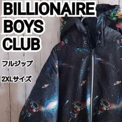 【ビリオネアボーイズクラブ】美品 宇宙柄 フルジップ 中綿 ジャケット 2XL