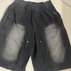 フェード加工黒ハーフパンツ