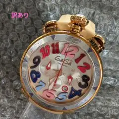 訳ありGaGaMIRANO マヌアーレ48mmクロノグラフクォーツ腕時計　稼働品