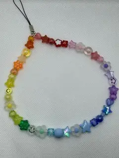 カラフル ガチャガチャ ニコちゃん×星×花 ストラップ