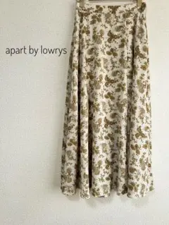 apart by lowrys 総柄 アシメ ロング フレアスカート マスタード