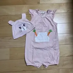 ウサギの帽子付きロンパース 95cm コスチューム　ハロウィン　イースター