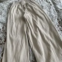 リブワイドパンツ　レディース