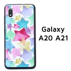 Galaxy A20/A21 カバー カラフル 星