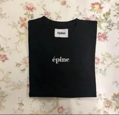 pine ブラック刺繍ロゴTシャツ