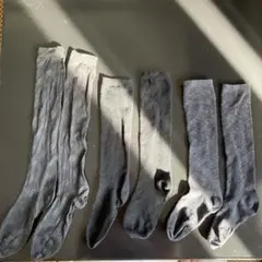 黒とグレーのチェック柄ソックス23-25cmの3足セット