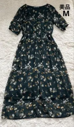 美品　GIVORS 花柄ロングワンピース　M
