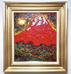 (F10号）安食慎太郎【風車の見える風景】肉筆/表裏にサイン有/絵画/厚塗り作家 Yahoo!オークション - (5-27291)安食慎太郎『赤富士』10号 油彩