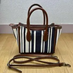 ポロラルフローレン　ストライプデザイン ショルダーバッグ2wey 新品同様