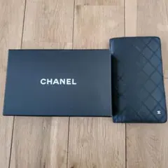 CHANEL シャネル ビコローレ シルバー金具 ココマーク 黒 二つ折り長財布
