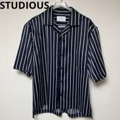 ステュディオス　STUDIOUS ストライプオープンカラーシャツ　サイズ2