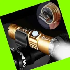 ❤ホルダー付き❤☆サイクリング u0026アウトドアUSB充電懐中電灯led強力防水 金