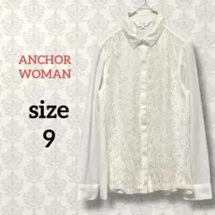ANCHOR WOMAN【9】ドッキングレースシャツ 比翼ボタン フォーマル