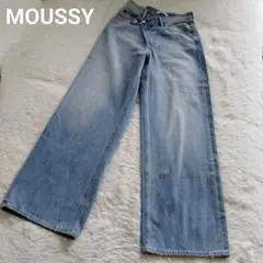Moussy マウジーCROSS WAIST WIDE STRAIGHT