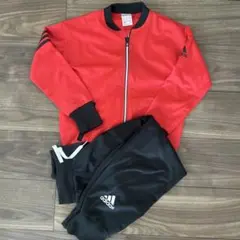 adidas ジャージ 140サイズ レッド/ブラック