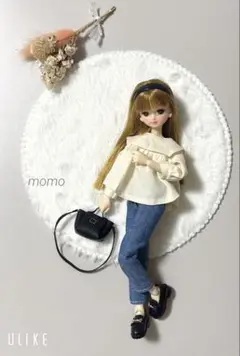 22cmドール服 ふんわりセーラーカラーブラウス♡コーデ2点セット