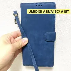 UMIDIGI A15/A15C/ A15T ケース ネイビー 手帳型