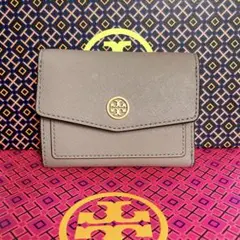 未使用☆TORY BURCHトリーバーチ三つ折り財布 グレージュ ミニウォレット