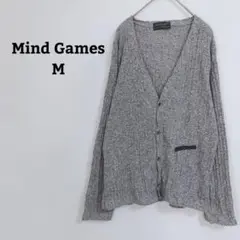 Mind Games　カーディガン　羽織　リブニット　長袖　vネック　薄手　M