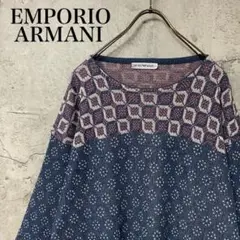 【激レア◎】EMPORIO ARMANI リネンニット 総柄 ゆるだぼ 90s◎