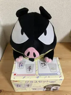 らんま2/1Ｐちゃんぬいぐるみとグラスセット