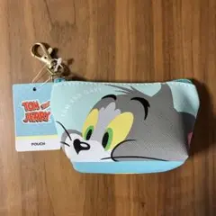 ★新品★トム&ジェリー　三角ミニポーチ　ドアップ　ミント