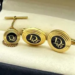 クリスチャンディオール カフスボタン ネクタイピン ゴールド 金メッキ